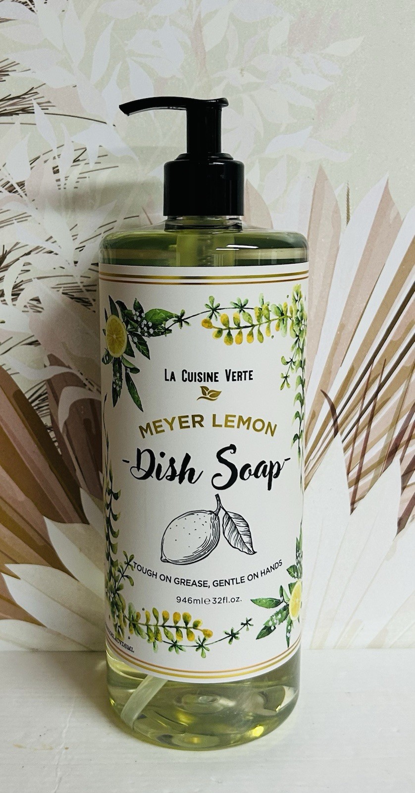 Meyer Lemon Dish Soap 32 fl oz Touch on Grease, Gentle on Hands