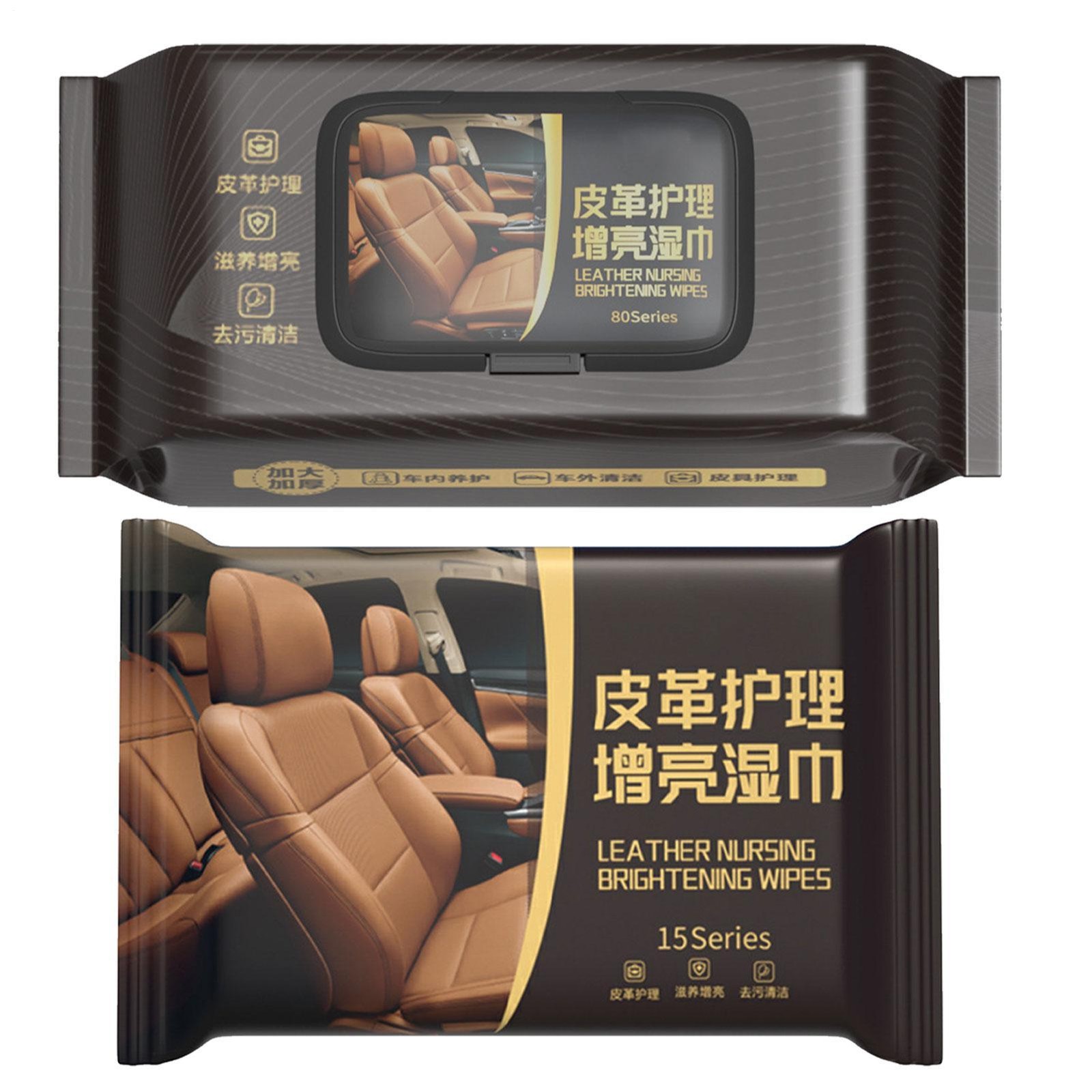Car Leather Restoration Brightening Wipes 80PCS Leather Conditioning Wipes
