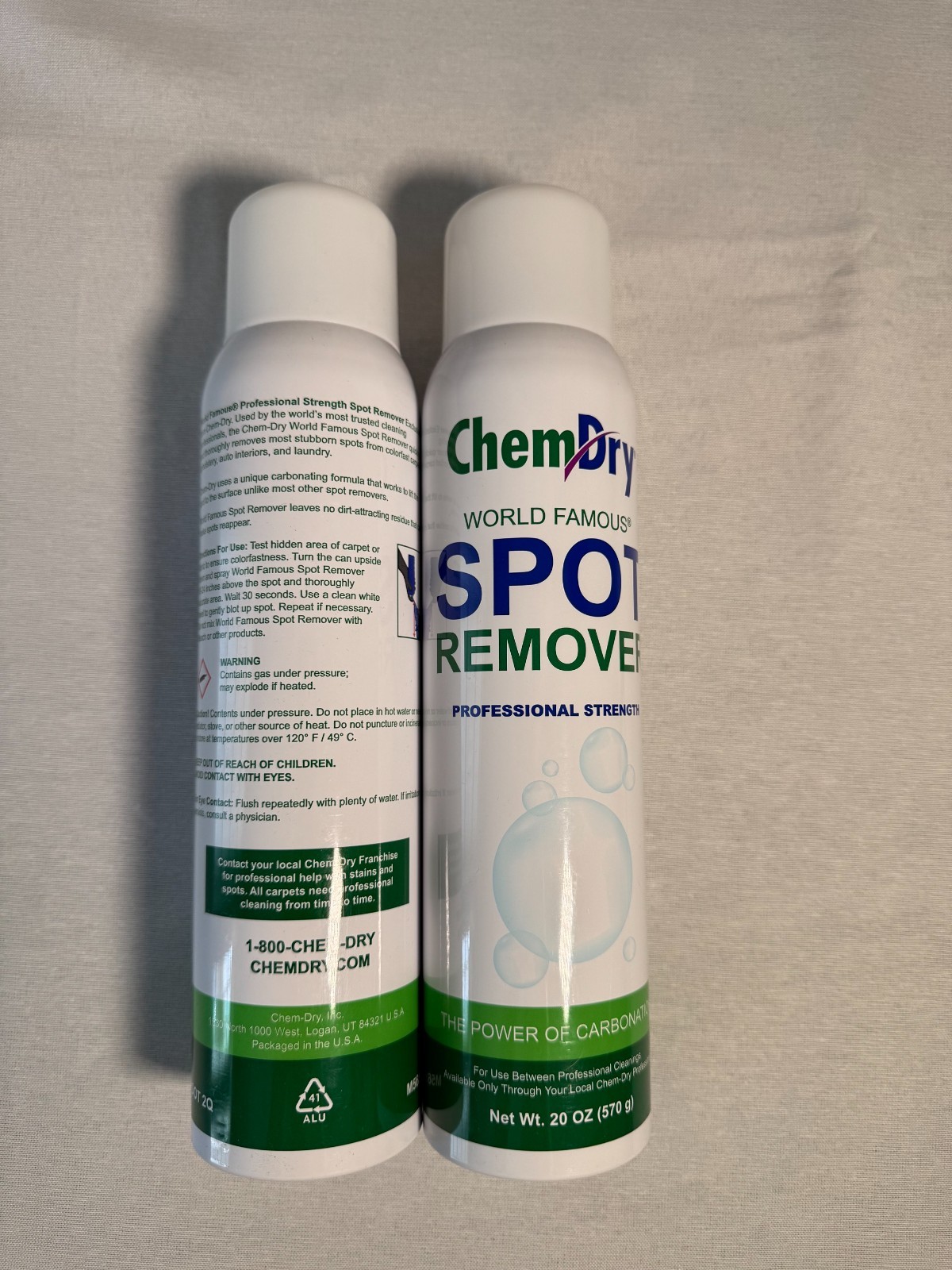 2 Cans Chem Dry Professional Strength Spot Remover Carpet Stain Cleaner