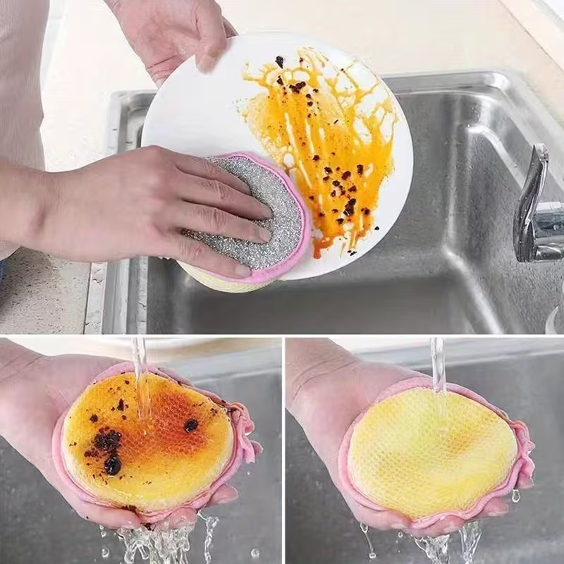 12-Piece Cleaning Sponge Set/Scouring Pads/Square Dishcloths/Minimalist Dish Tow