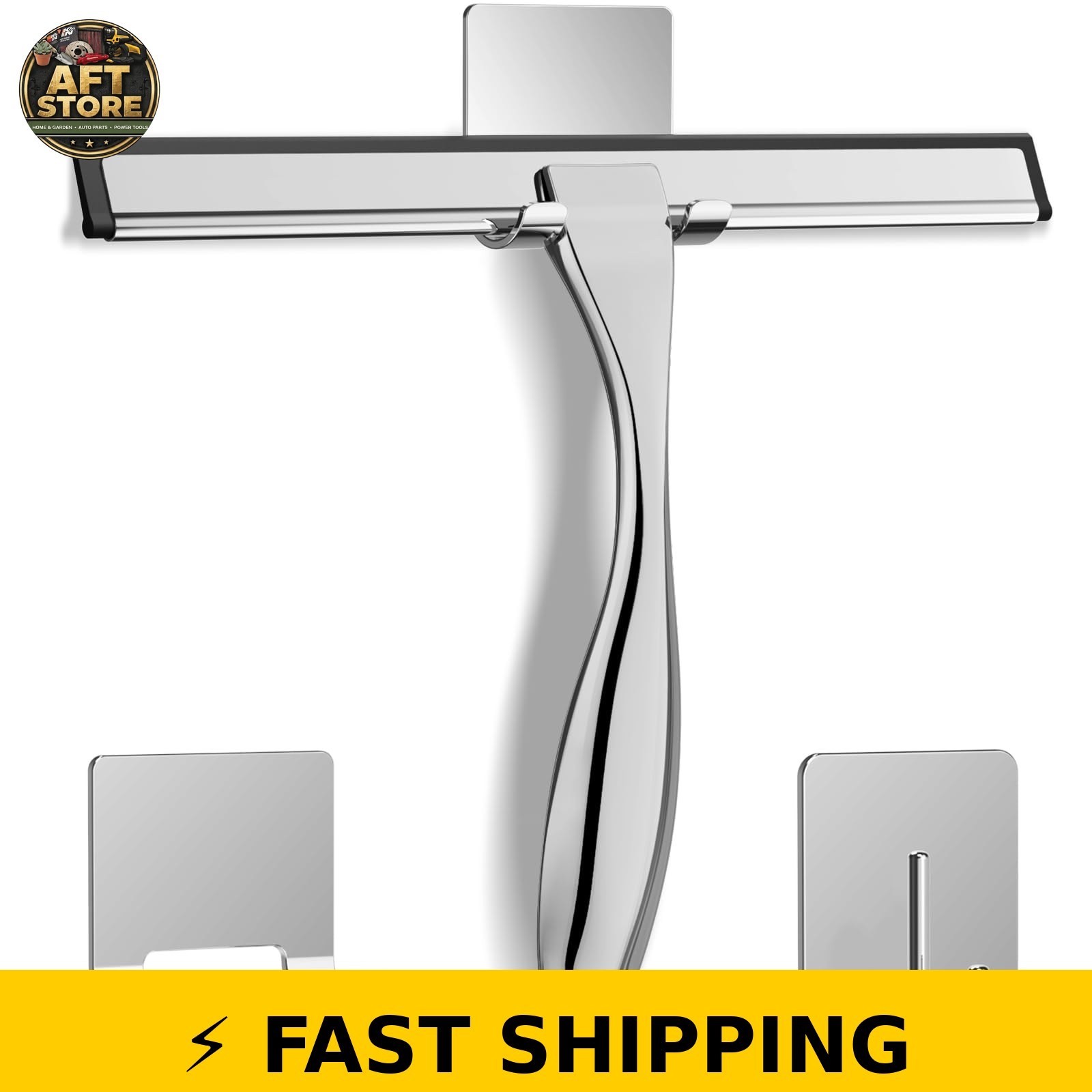 Docrok Stainless Steel Shower Squeegee – 10 Inch Silver