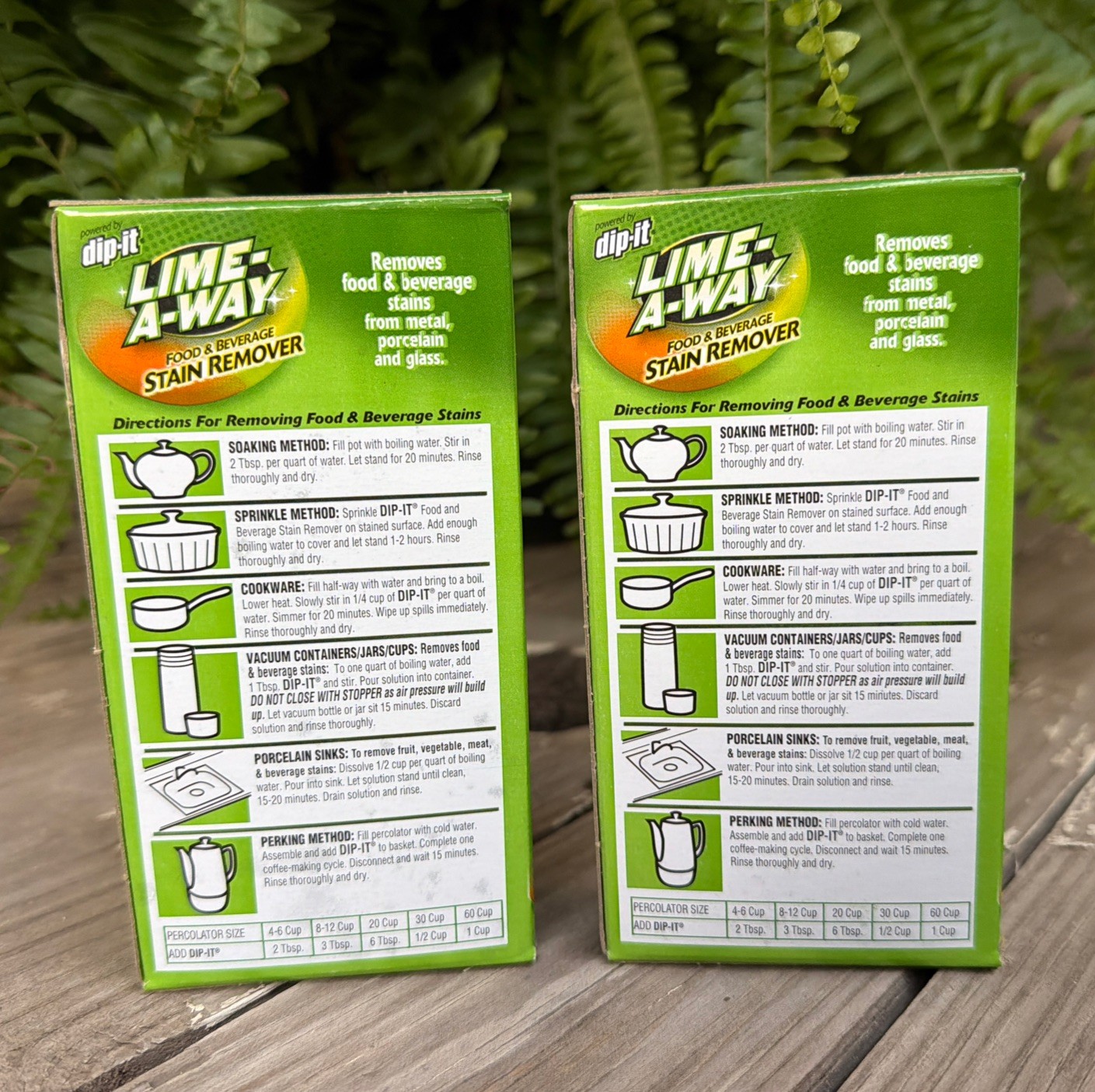 2x Dip-It Lime A Way Food & Beverage Stain Remover 5oz Powder Partially Hard NOS