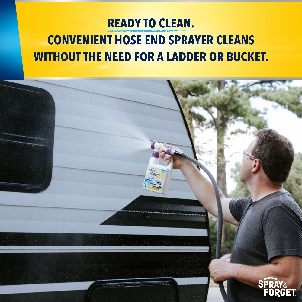 Spray & Forget RV & Camper Cleaner with Hose End Adapter – 1 Quart