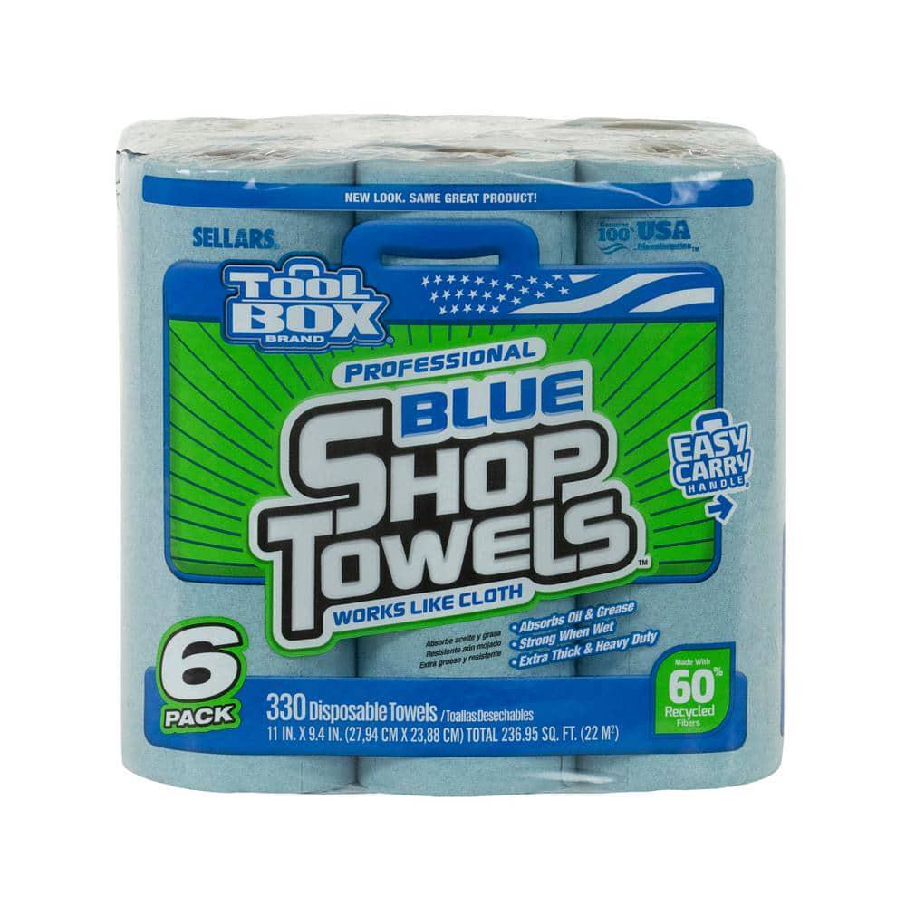 Shop Towels Disposable Blue Industrial Automotive Cleaning Towels 6Pack Sheets