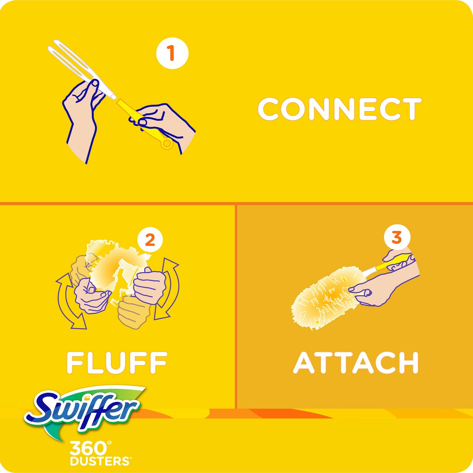 Swiffer Heavy Duty 360 Duster Dust Cleaning Kit Trap & Lock ~ 2 Dusters Included