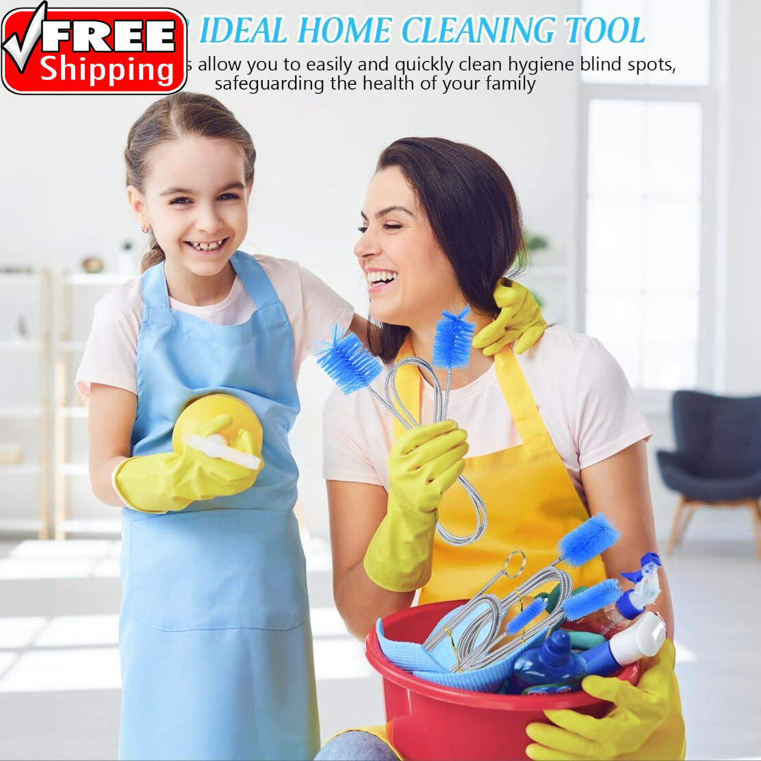 Flexible Long Drain Brush Set, Premium 3 Piece Kit with Double Ended and Stainle