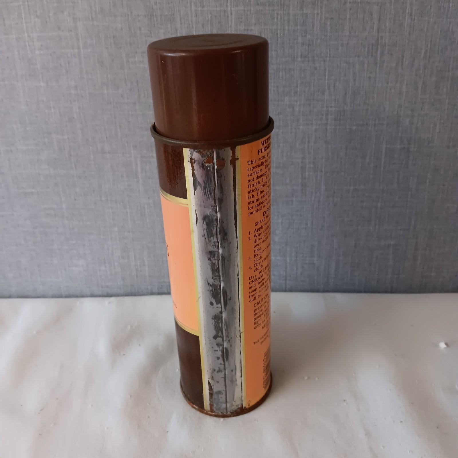 Weiman Wood Furniture Soap Flax Seed Oil Wood Cleaner 12 oz Brown Vintage Can
