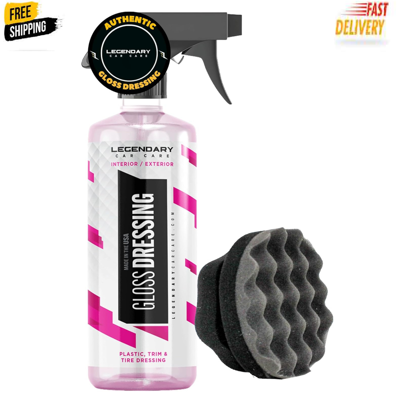 Legendary Gloss Dressing with Applicator 16oz – Tire Shine Spray & Plastic Resto