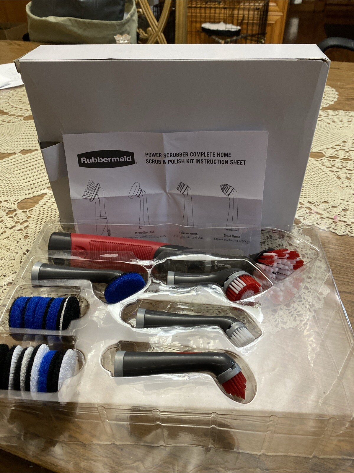 Rubbermaid Reveal Power Scrubber 17-Piece Kit Cordless Electric Battery Power…