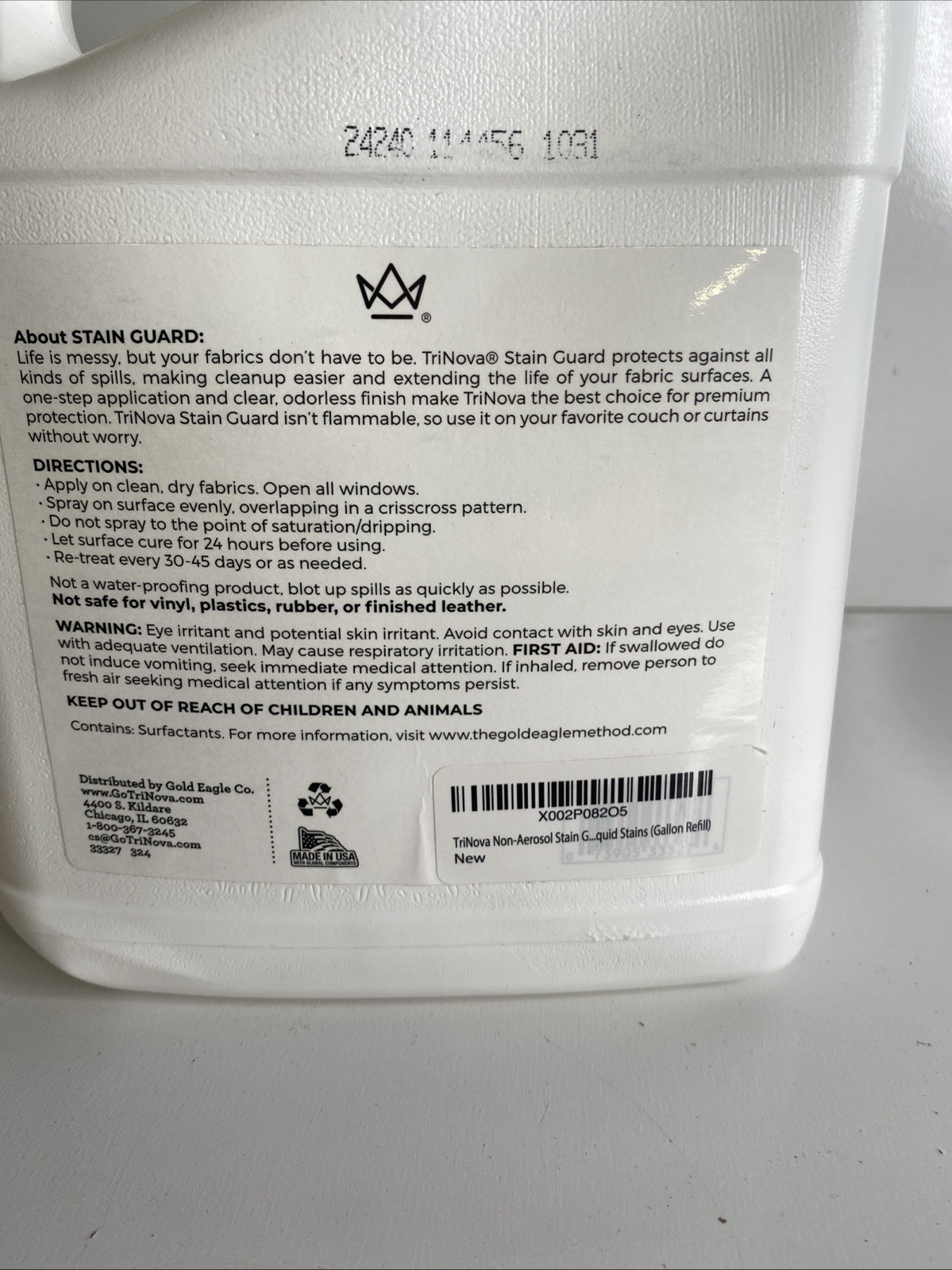 TriNova Non-Aerosol Stain Guard Bundle, (18oz and 1 Gal)