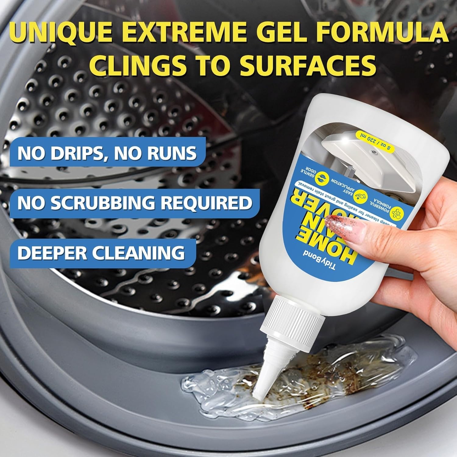 Effortless Stain Removal Gel for Bathroom, Kitchen & Appliances – 8 oz