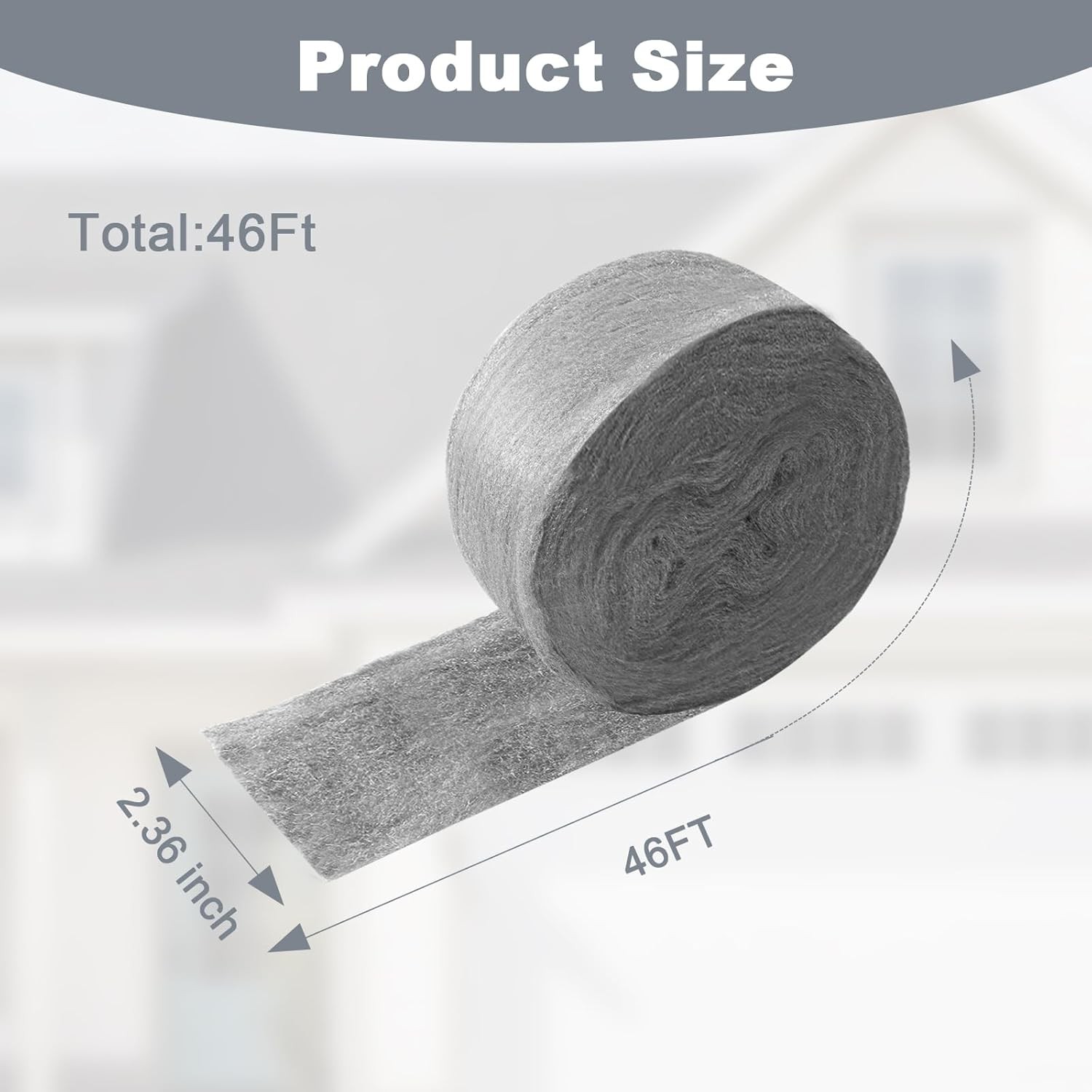 Stainless Steel Wool, Steel Wool Fill Fabric Roll, Gap Blocker Coarse Wire Hardw