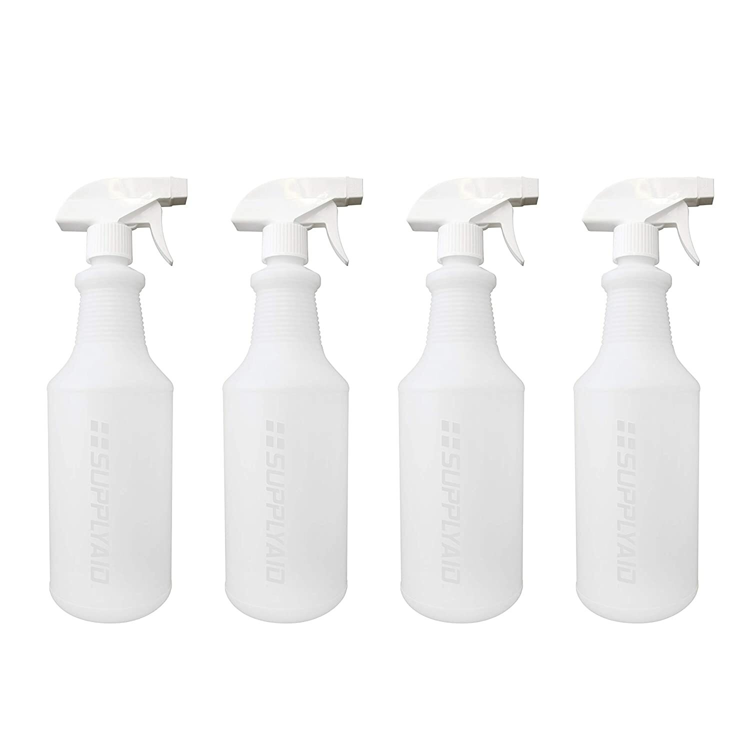 SupplyAID RRS-PSB32-4 Plastic (32 Oz, All-Purpose) HDPE Heavy Duty Spray Bottles