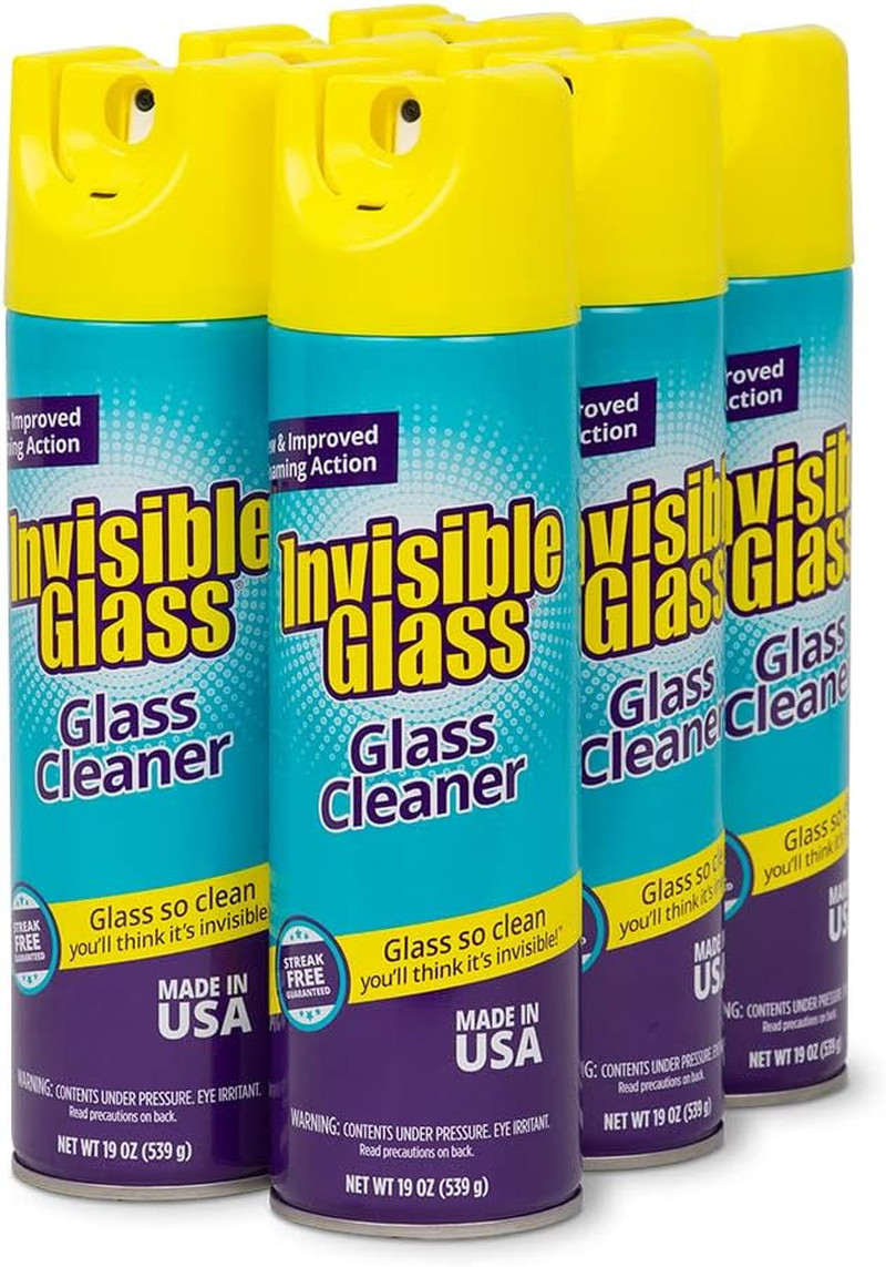 Invisible Glass 91160-6PK Premium Glass and Window Cleaner Aerosol Can Leaves Gl