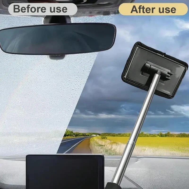 1PC Automobile Windshield Defogging Brush Telescopic Glass Cleaner Dust Remover