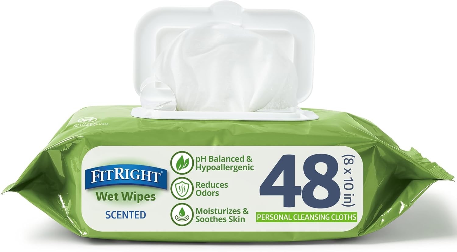 FitRight e Personal Cleansing Cloth Wipes, Scented,Adult Lar