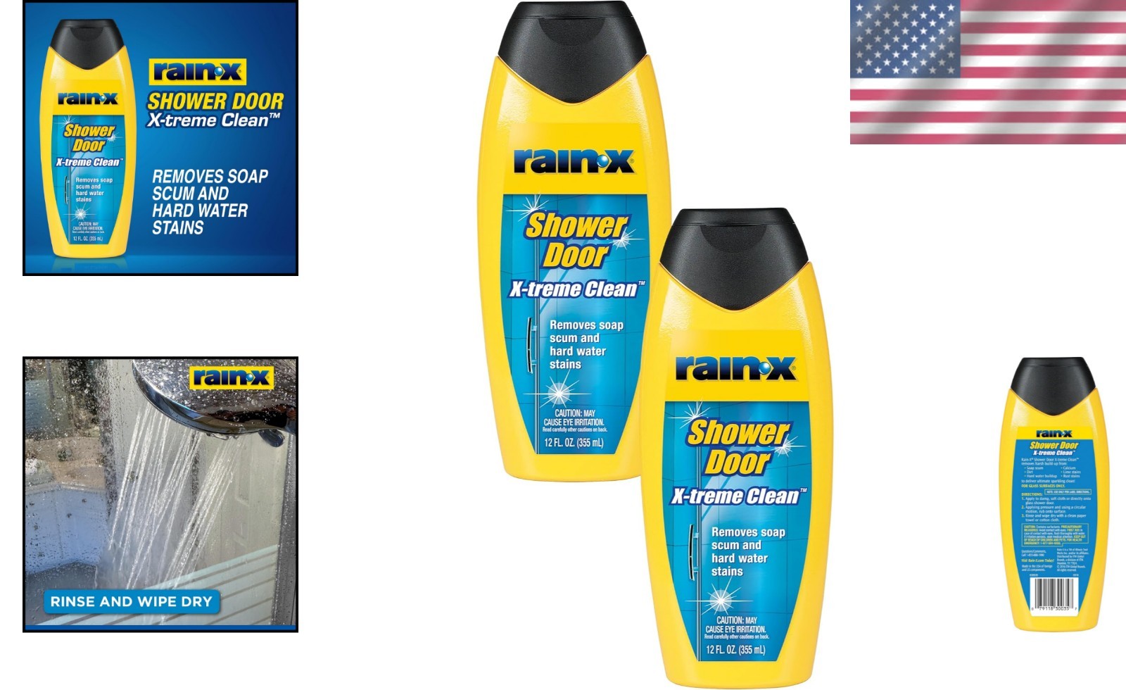 Glass Shower Door Cleaner Gel Soap Scum Hard Water Stain Remover 2 Pack
