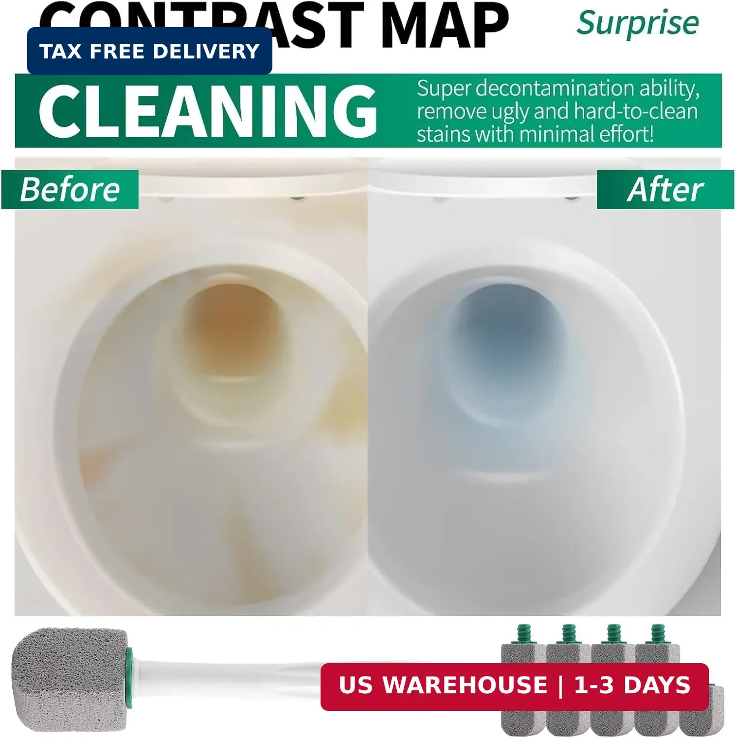 Pumice Stone Toilet Cleaner with Long Handle,Pumice Toilet Scrubber Toilet Bowl