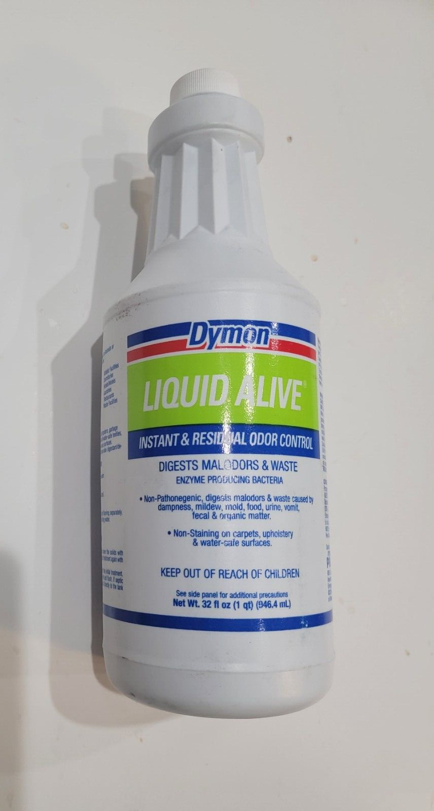 Dymon LIQUID ALIVE Enzyme Producing Bacteria, 32 oz Bottle, 33632 DRAIN & ODOR