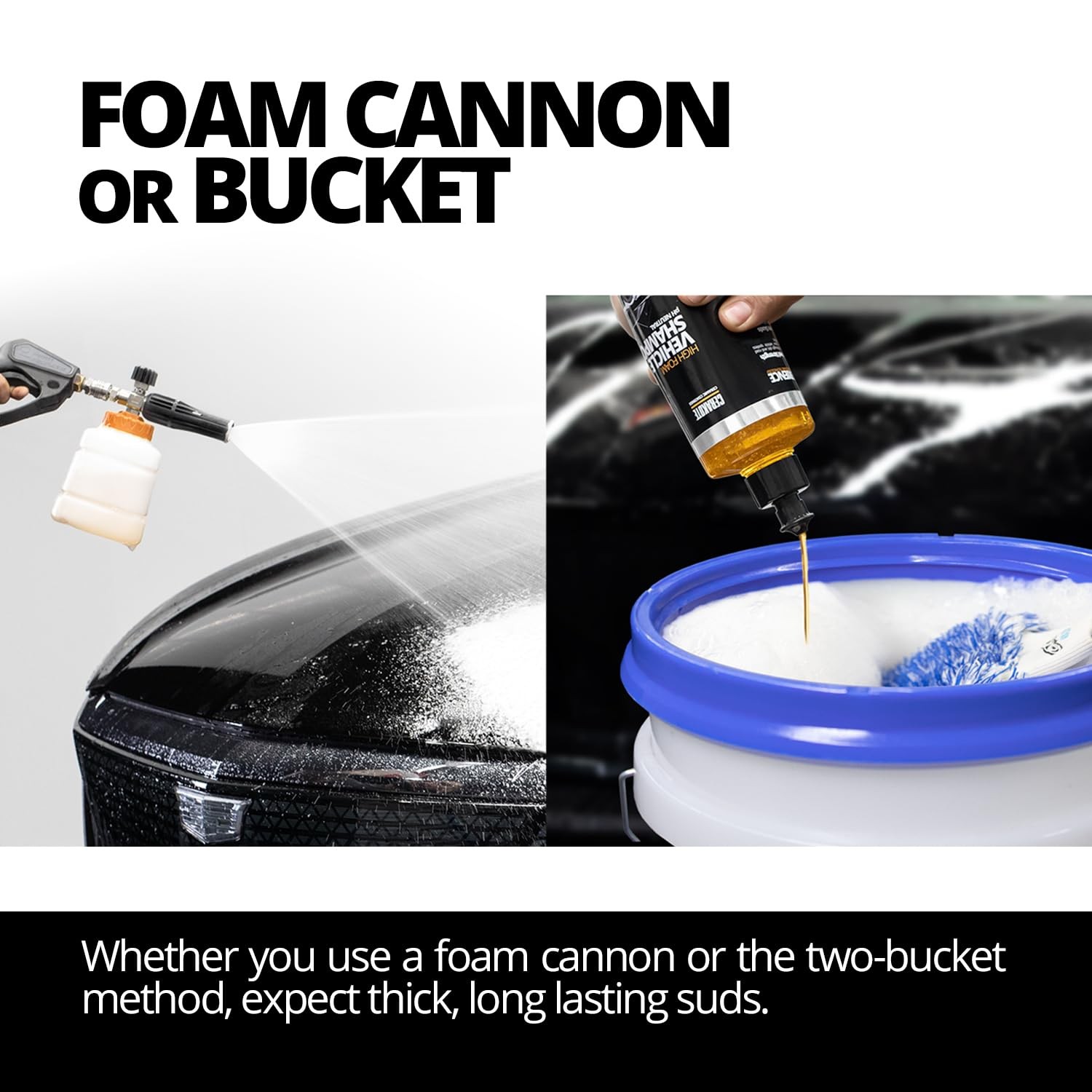 High Foam Vehicle Shampoo (32 oz. Bottle) – pH Neutral Premium Car Wash Soap …
