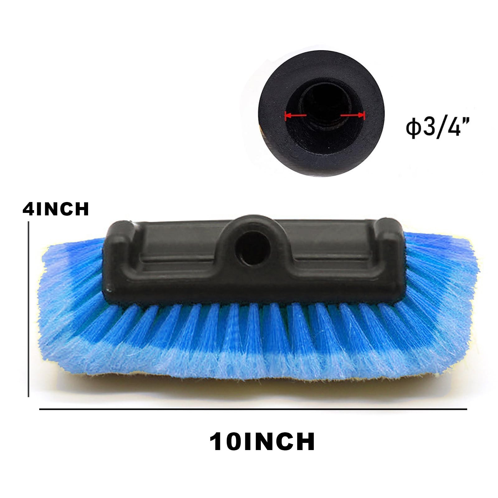 10Inch Soft Bristle Car Wash Brush Head for Auto, RV, Boat, Truck Cleaning