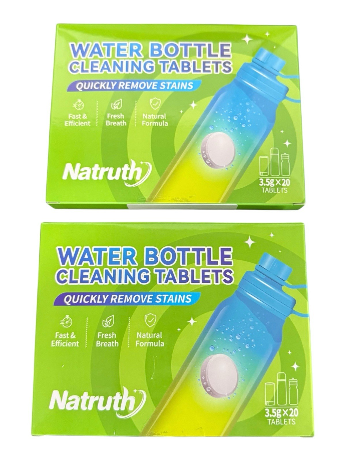 40 Tumbler & Water Bottle Cleansing Tablets (2x 20 each) Fast Dissolve