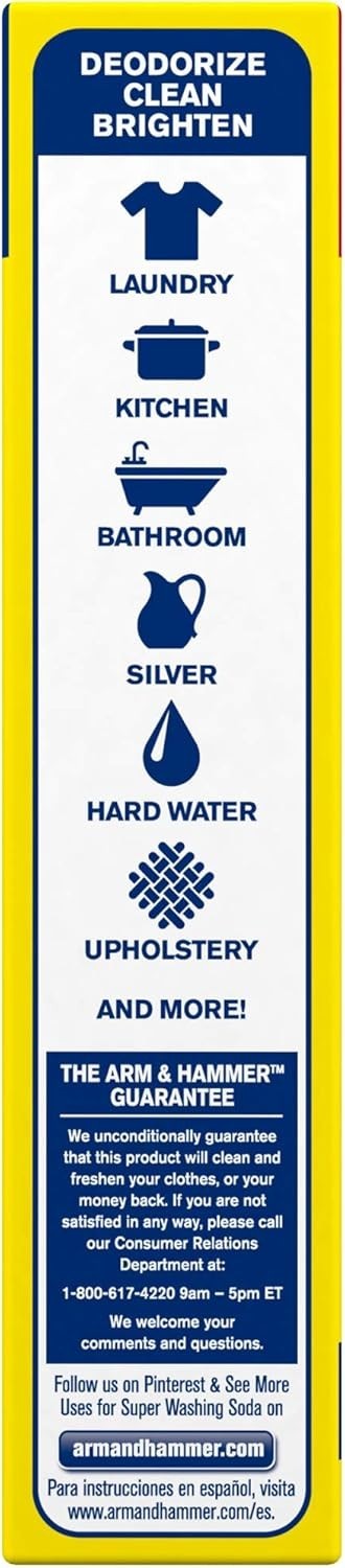 Arm & Hammer Super Washing Soda Detergent Booster & Household Cleaner, 55oz.