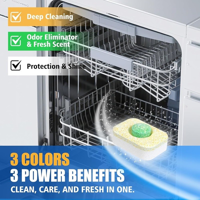 Dishwasher Cleaner Tablets Deep Clean Deodorizer 32 Count Fresh Lemon Scent New