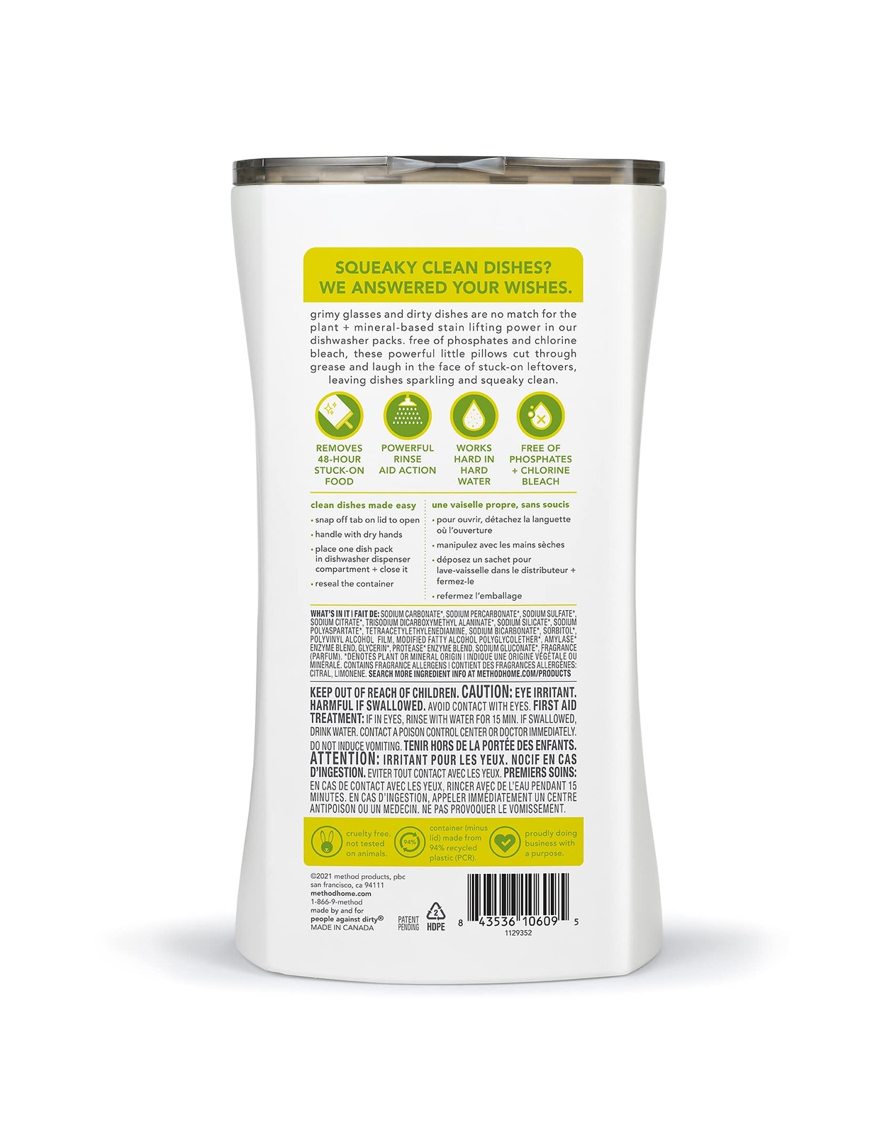 Method Dishwasher Detergent Packs, Lemon Mint, Dishwashing Rinse Aid to Lift …
