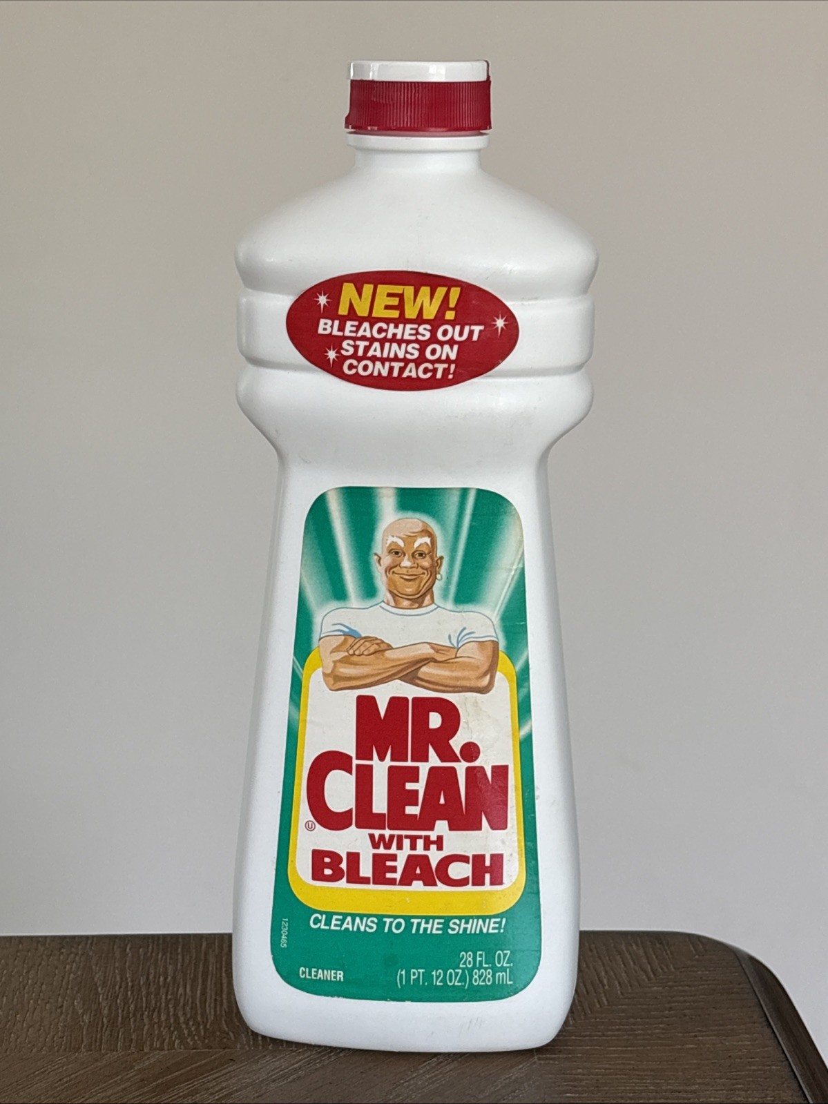 VTG 1992 Mr. Clean With Bleach 28oz Bottle Retro Movie Prop 20% Full Canada
