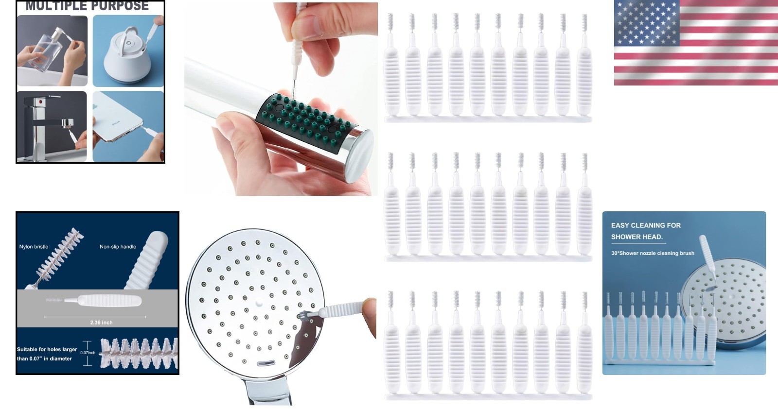 Multi-Surface 30pcs Cleaning Brushes with Non-Slip Handle for Effective Hygiene