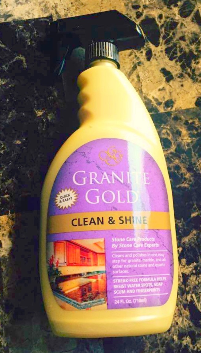 CLEAN & SHINE spraY Cleaner Polish Marble Travertine Quartz GRANITE GOLD GG0047