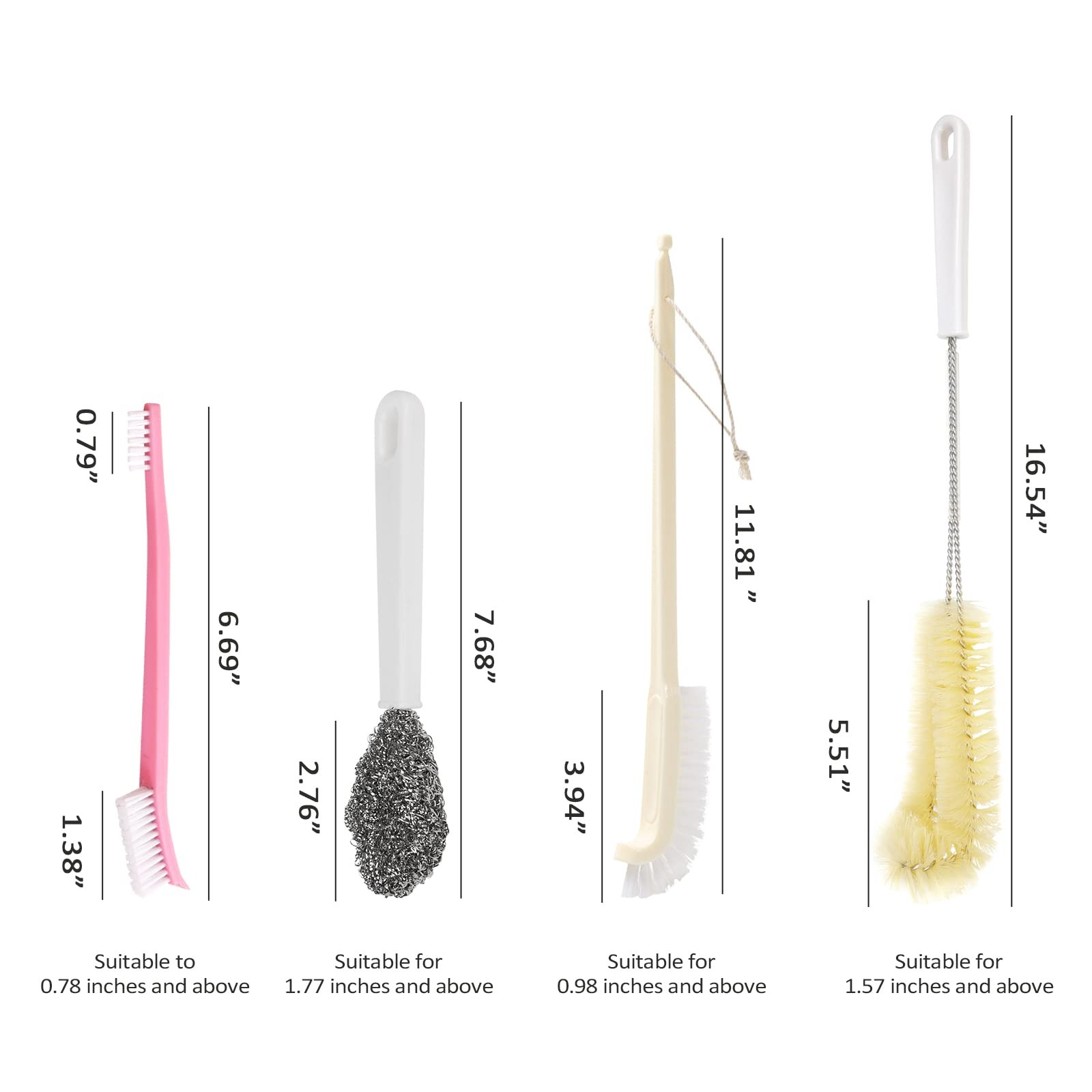 Portable Blender Cleaning Brush Set of 4 – With Hanging Hole – Long Handle – …