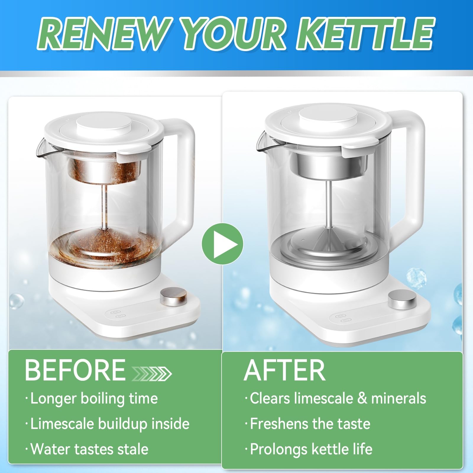 Kettle Descaler Tablet, 36 Pack Kettle Cleaner Removes Hard Water Buildup, Ef…