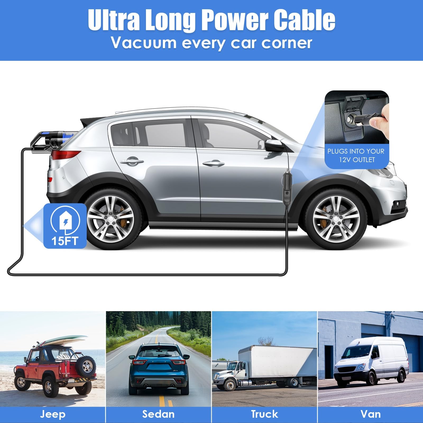 Car Cleaning Kit, Car Interior Detailing Kit with High Power Handheld Vacuum,…