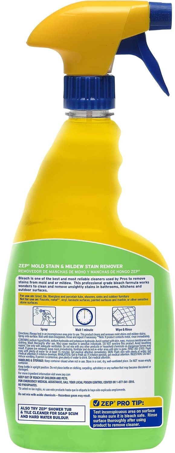 Zep Mold Stain and Mildew Stain Remover – 32 oz (Pack of 4) ZUMILDEW32 – Profess