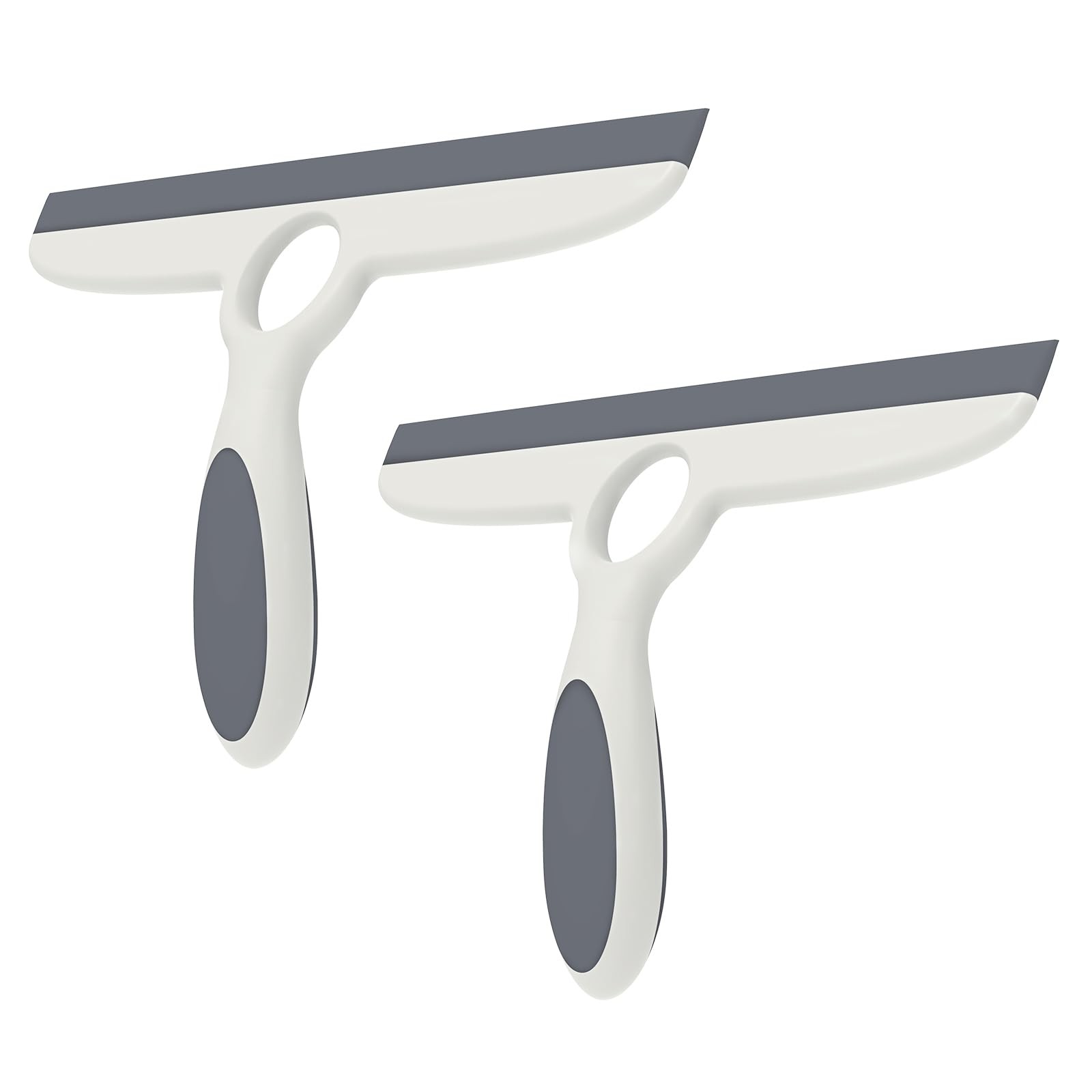 10 Inch Gray Shower Squeegee with Adhesive Hook Pack of 2