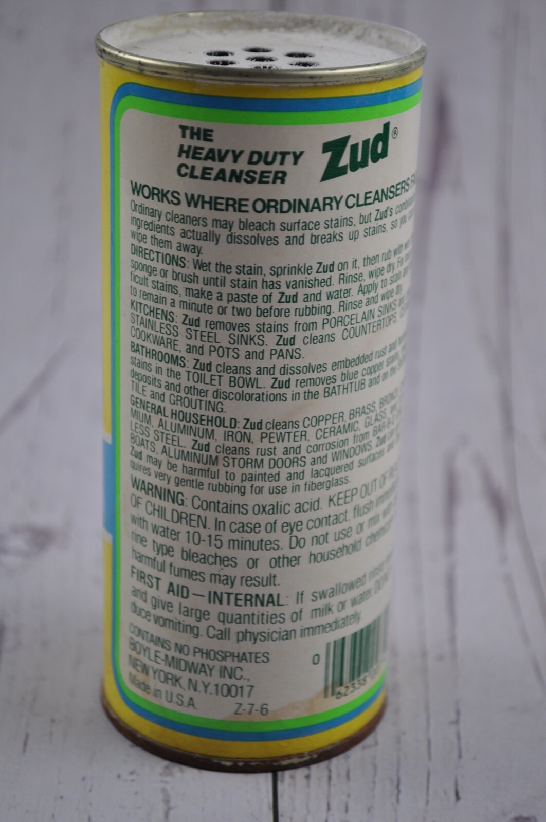 Vintage ZUD Heavy Duty Cleanser 6 Oz. Can Open Prop Display