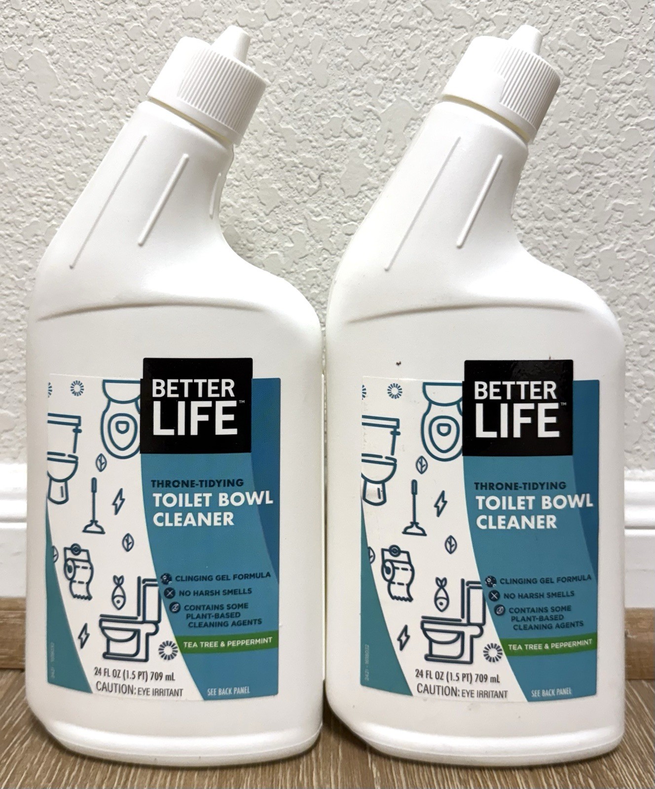 2 PK 24 Oz, Natural Toilet Bowl Cleaner Gel, Tea Tree & Peppermint, Plant-Based