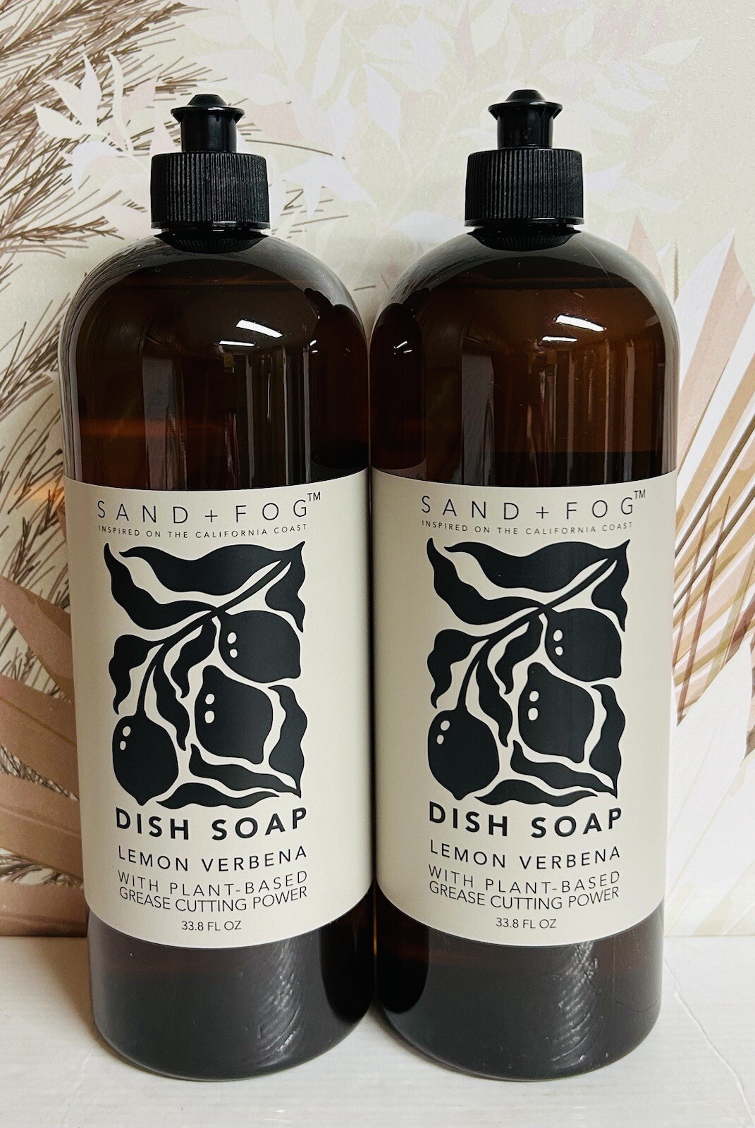 2-Pack Sand + Fog ~ LEMON VERBENA Dish Soap W/ Plant Based Grease Cutting Power