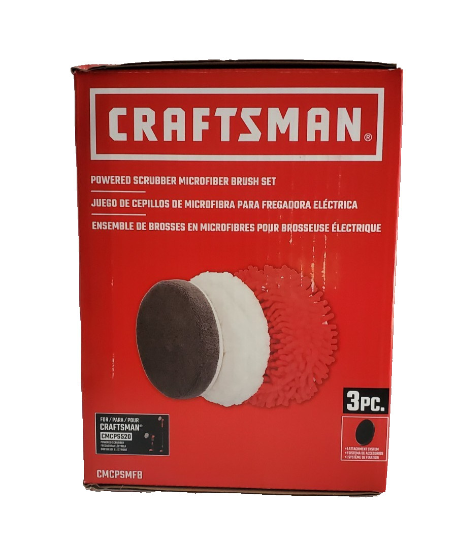 CRAFTSMAN Power Scrubber Microfiber Brush Set for V20 Cordless 2in1, CMCPSMFB
