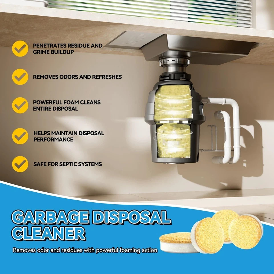 Garbage Disposal Cleaner Sink Drain Tablets 24 Packs for Kitchen Drains