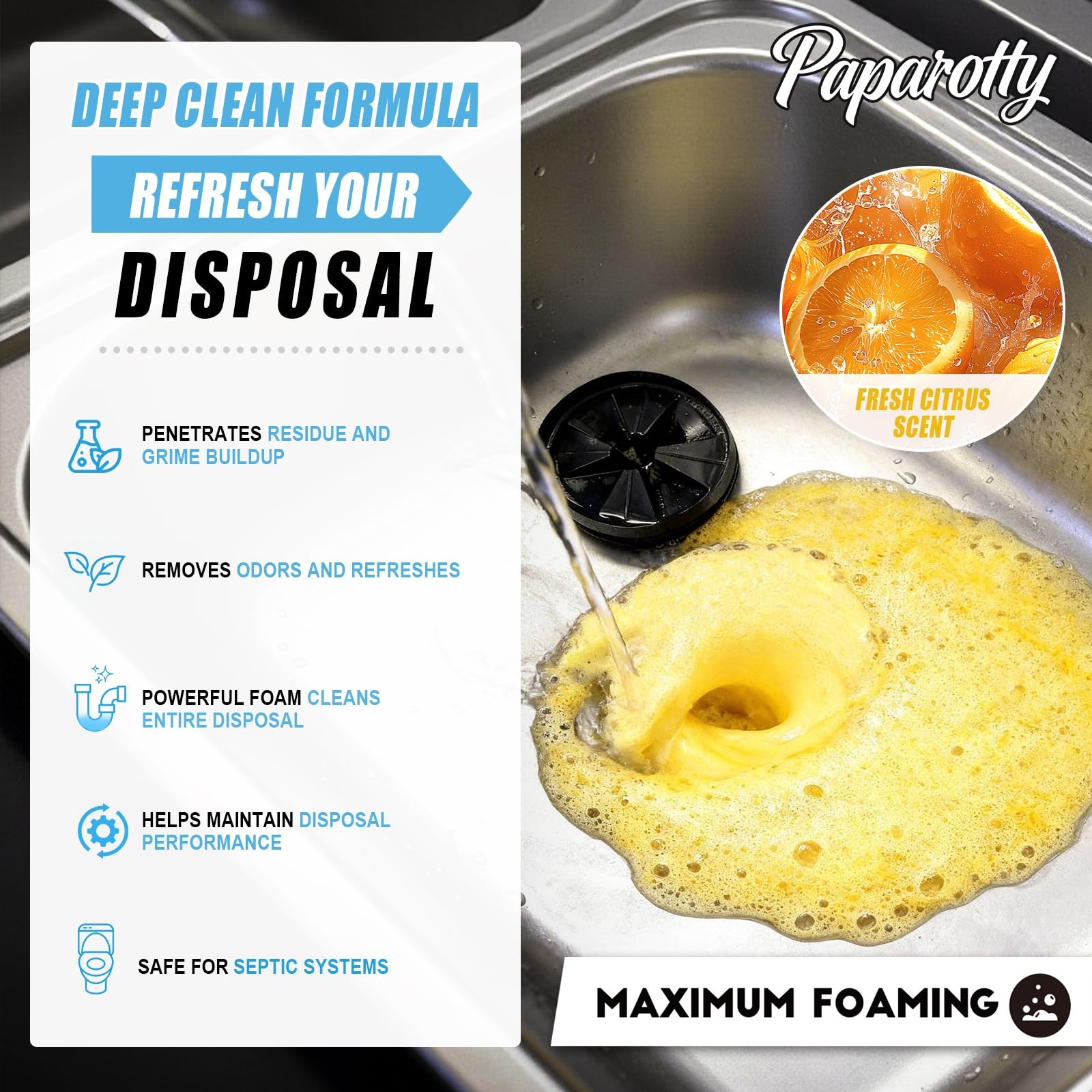 Garbage Disposal Cleaner Tablets, Deep Clean & Deodorizer Pods for Kitchen Si…