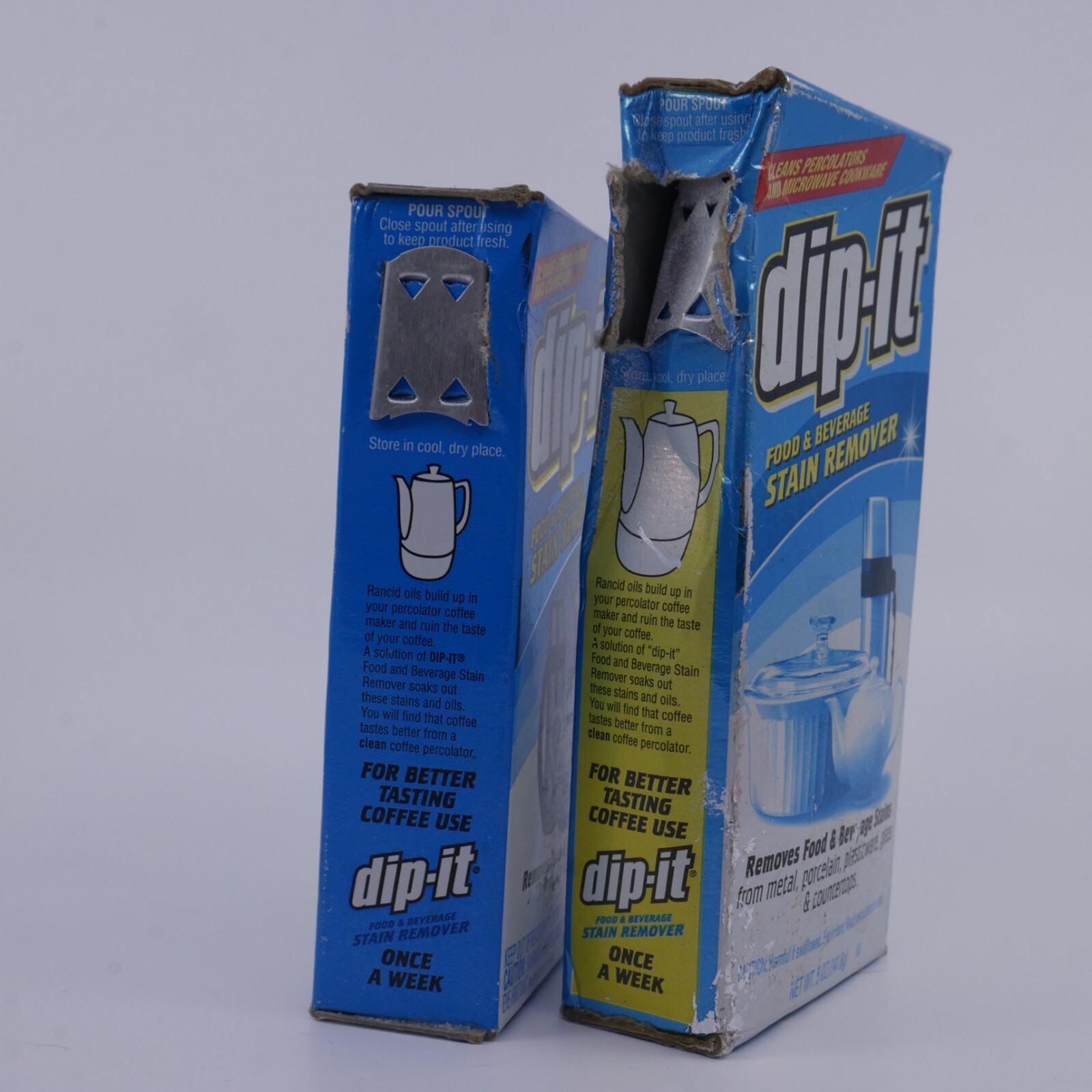 Lot Of 2 Dip-It Food And Beverage Stain Remover 5 oz Damage box- hard powder