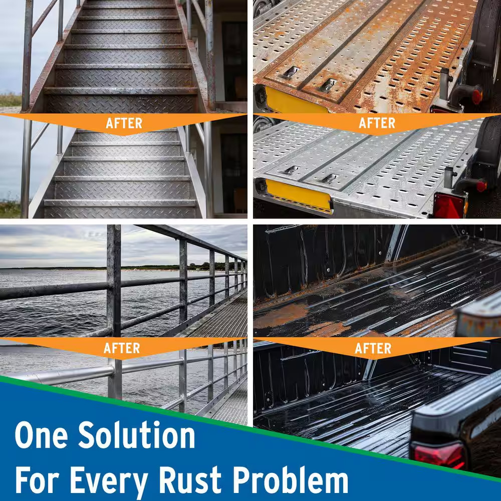 Water-Based 1 Gal. Cleaner & Degreaser, Rust Converter & Metal Primer, Converts