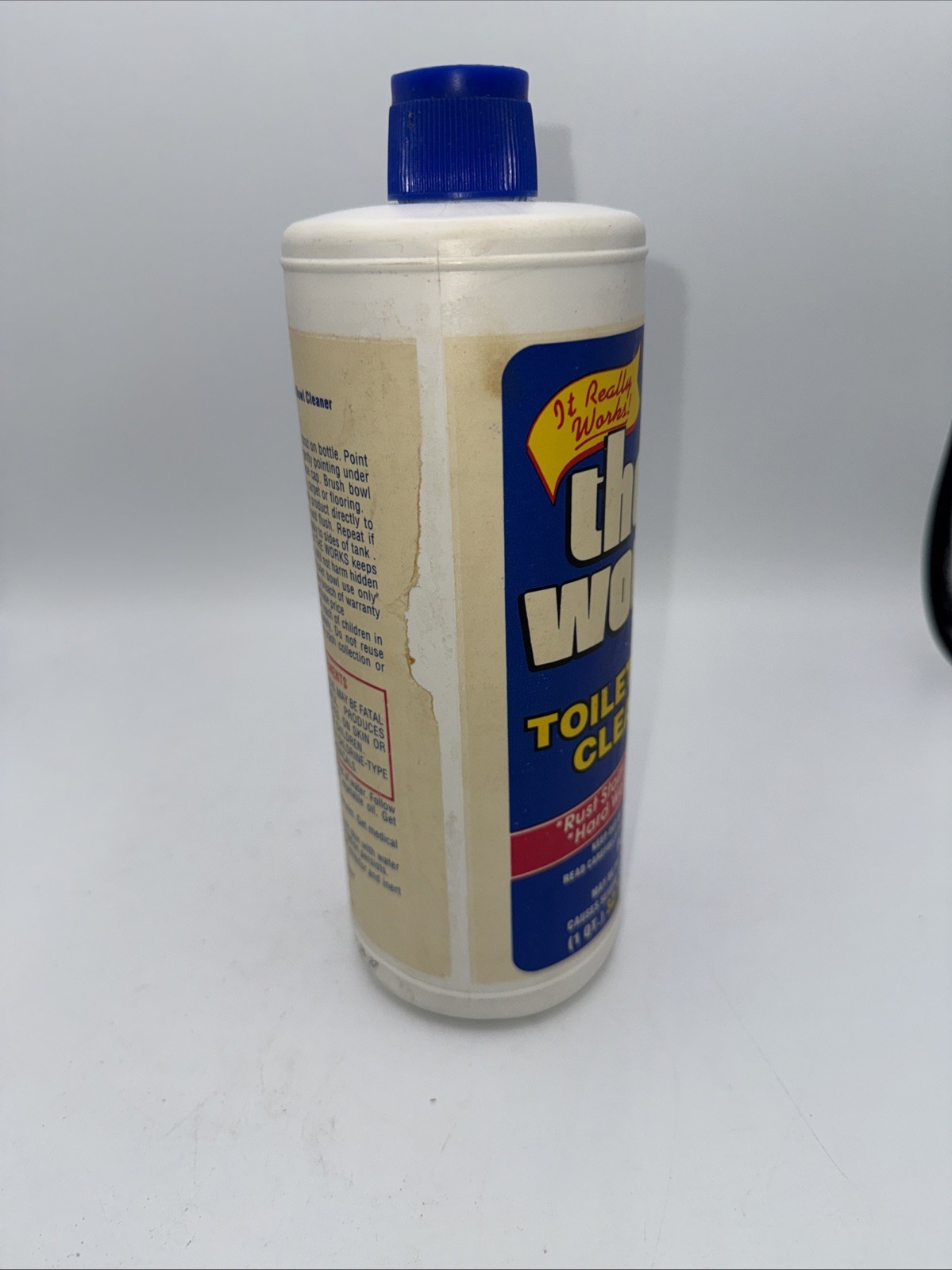 Old Formula! THE WORKS Toilet Bowl Cleaner Almost Full 90’s 32 Oz READ