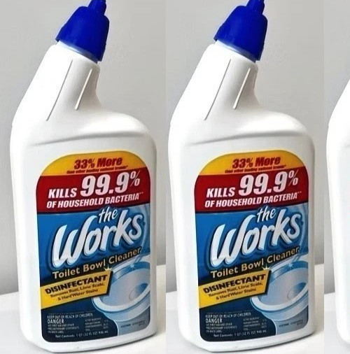 The Works Toilet Bowl Cleaner- LARGE 24 fl oz {2 BOTTLES} Cleans and Deodorizes