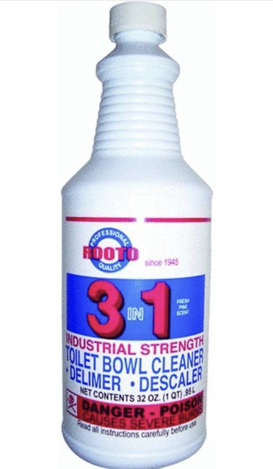 Rooto 3-in-1 Industrial Strength Toilet Bowl Cleaner Delimer Fresh Pine