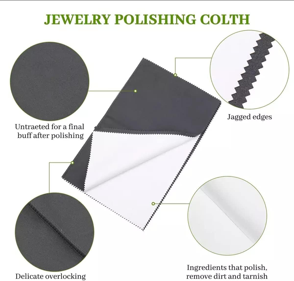 4pc Silver Polishing Cloth, Large Jewelry Cleaning Cloth for Gold/Silver
