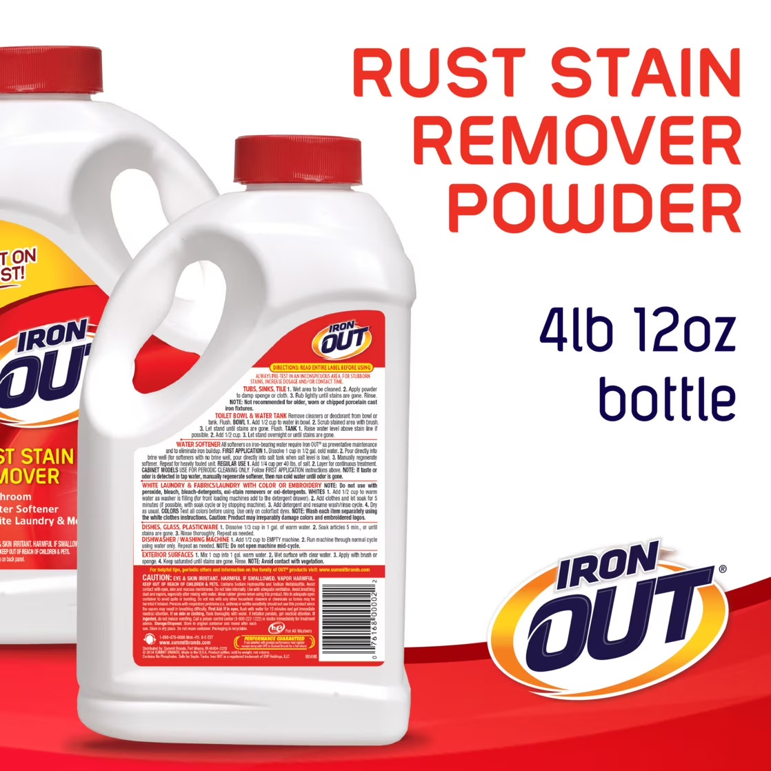 Iron Out Rust Stain Remover 4.75 lb Powder Cleaner for Toilets & Sinks